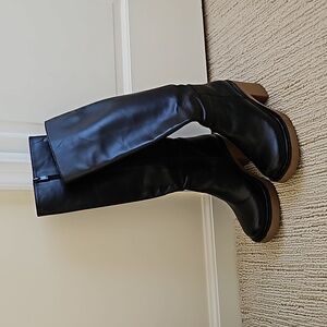 Black Leather Boots from Stefanel, Italy